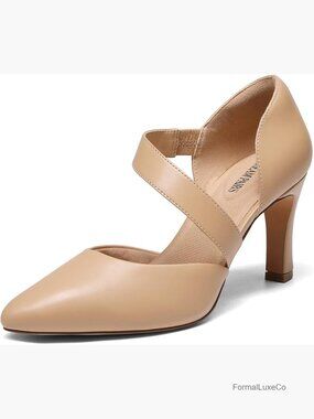 Closed Toe Pointed Heels Pumps D'Orsay Work Wedding Shoes